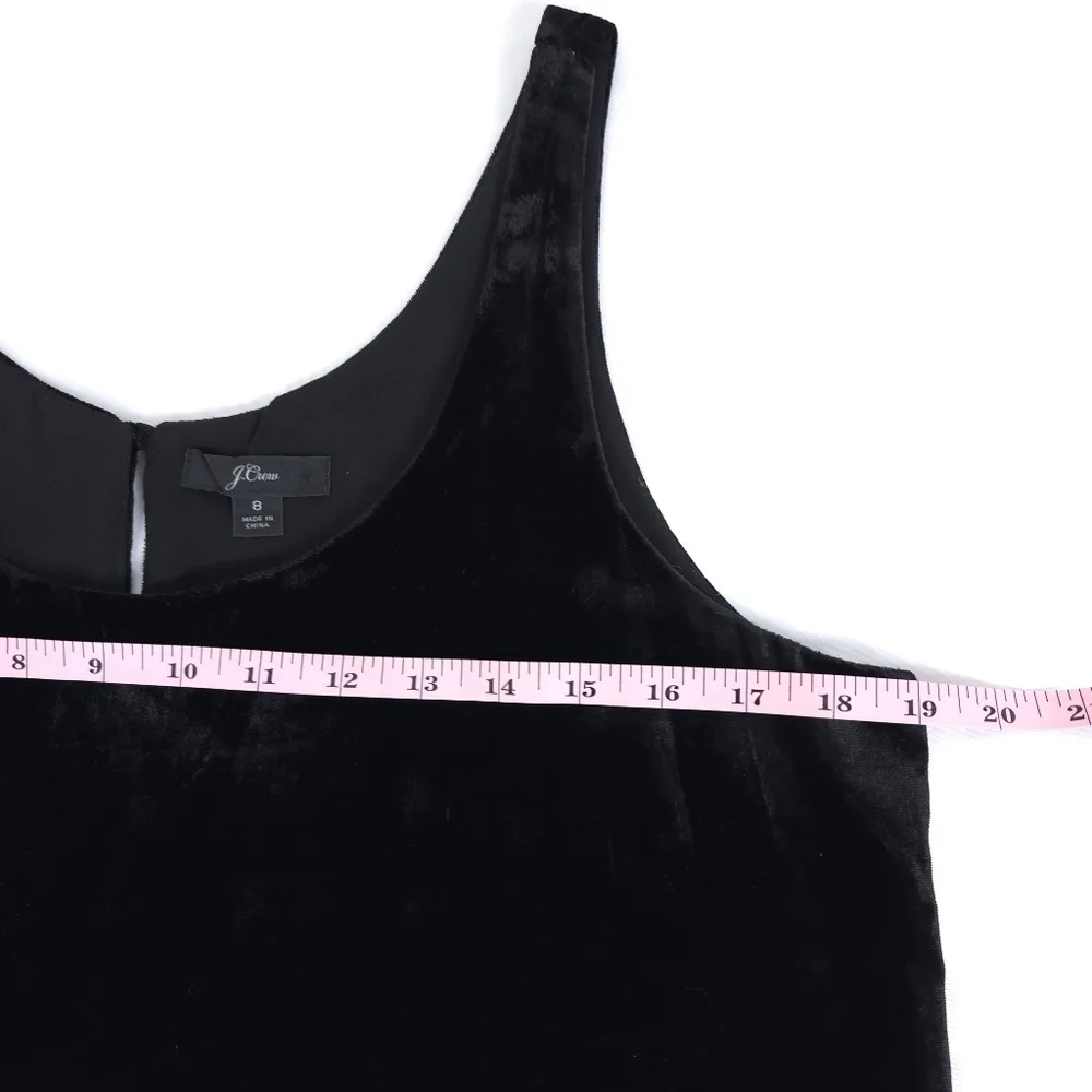 J. Crew Velvet Black Sleeveless Tank Size 8